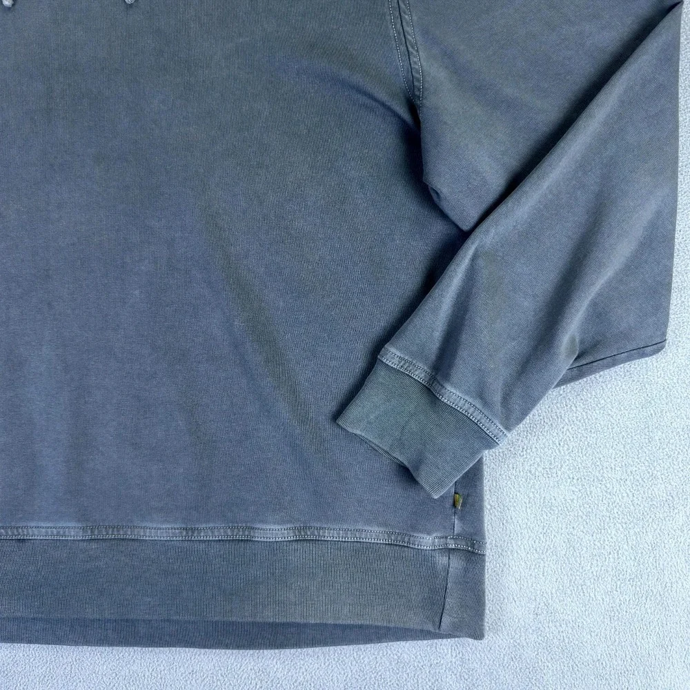 True Grit Hoodie XL Grey Jersey Cotton Fleece Baggy Comfort Cozy Minimalist - Picture 5 of 9